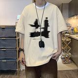 Coverwin Outfit Summer Japanese Goth Print T Shirts Hombre Cotton Short Sleeve Y2K T-Shirt Oversized Hip Hop Fashion Tee Tops Streetwear Clothes