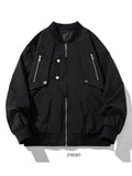 Coverwin Outfit Autumn Casual Zipper Bomber Jackets For Men Aesthetic Vintage Baseball Uniform Hip Hop Fashion Techwear Jacket Man Streetwear