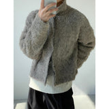 Coverwin Autumn and Winter Korean Niche Casual Versatile Coat Thick Personalized Cardigan Men's Niche High-end Y2k Short Lazy Sweater