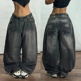 Coverwin Y2K Fashion New Pattern Printing Baggy Jeans Women Vintage Gothic Hip-hop Popular Casual High Waist Wide-leg Pants Streetwear