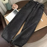 Coverwin PROTECT Streetwear Jeans Y2K Mens Pants Harajuku Hip Hop Letter Embroidery Vintage Blue Baggy Jeans High Waist Wide Leg Trouser