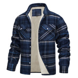 Coverwin 2025 Winter New Fleece Warm Jacket Fashion Collar Checkered Single Breasted Loose Casual Jacket