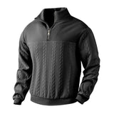 Coverwin 2025 Autumn/Winter New Men's Stand Up  Pullover Loose Sports Shirt Fashion Thick Bottom Solid Color Long Sleeve