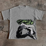 Coverwin MF Doom T Shirt Y2K Clothes Mens Harajuku Hip Hop Cartoon Graphic Print Oversized TShirt Round Neck Cotton Short Sleeve Tops