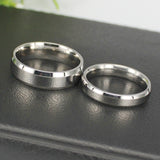 Coverwin Titanium Steel Couple Ring Simple Beveled Smooth Face Ring Mirror Face Tail Ring Stainless Steel Men's and Women's Ornaments