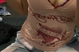 Coverwin-Kawaii Crop Top Camis Women Clothes Lace Sexy Slim Pink Cute 2000s Top Sling Grunge Coquette Femme Punk Tank Top Y2k Clothing