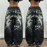 Coverwin Streetwear New Oversize Print Baggy Jeans Women Y2K Harajuku Vintage Fashion Gothic High Waist Casual Wide-leg Pants Trousers