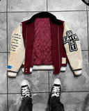 Coverwin Streetwear Vintage New Fashion Letters Flocking PU Loose Jacket Women Y2K Harajuku Hip Hop Popular Casual Joker Couple Jacket