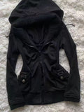 Coverwin-Punk Coat Dark Winter Clothes Women Gothic Zip Up Hoodies 2025 New Korea Oversized Tops Jackets Femme Hoody Streetwear Coats Top