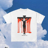 Coverwin Vintage Jesus Graphic 100% Cotton Short Sleeve T-Shirt