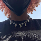 Coverwin Gothic Jewelry Thorns Teeth Necklace Men Hip Hop Punk Harajuku Pendant Necklace for Women Egirl Accessories Fashion Cool choker