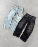 Coverwin Y2K New Fashion Hole Washing Old Baggy Jeans Women Street VIintage Hip Hop Popular Casual Joker Couple High Waist Wide Leg Pants