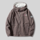 Coverwin Winter New Men's Coat, Cold Resistant, Warm, Thick Fleece, Hooded Zipper, Loose Solid Color Jacket, Daily Casual Outdoor