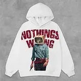 Coverwin Harajuku Oversized Vintage Surprised Mummy Print Hoodies Men Women Streetwear High Street Sweatshirt Goth Jacket Y2k Hoodie