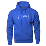 Coverwin 2025 Spring and Autumn New Men's Hoodie Sportswear Fashion Soundline Printed Pattern Casual Loose Hoodie