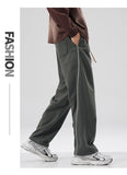 Coverwin Autumn Winter new Casual Sweatpants Men Solid Color Splicing Striped Pockets Letter Drawstring Loose Sweatpants