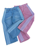 Coverwin Retro American Style Jeans Baggy Straight Demin Pants for Men Line Design Spring Autumn Straight Leg Casual Wide Leg Trousers