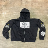 Coverwin Y2K New Vintage Wash Zip Up Hoodie Fashion Embroidery Hooded Couple's High Street Hip Hop Harajuku Punk Loose Long Sleeve Coats