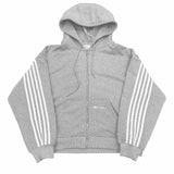 Coverwin HCW Stripe Embroidered Zip Hoodie Y2K Clothes Mens Hip Hop Retro Letter Embroidery Gray Oversized Hoodie Sweatshirt Zip Jacket