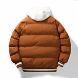 Coverwin Men's Cotton Padded Jacket Hooded Parka Letter Embroidery Zipper Pockets Coldproof Outerwear Male Coat Streetwear Chic Hot Sales