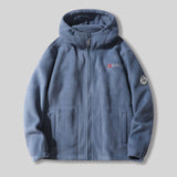 Coverwin Winter New Men's Coat, Cold Resistant, Warm, Thick Fleece, Hooded Zipper, Loose Solid Color Jacket, Daily Casual Outdoor