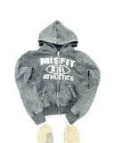 Coverwin 2024 New American Retro New Trend Gothic Letter Patch Oversized Gray Zipper Hoodie Men's Y2K Harajuku Hip-Hop Casual Street Wear