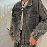 Coverwin 2024 New Fashion Men Spring outfit  No. 4461 WASHED GRAY DENIM JK