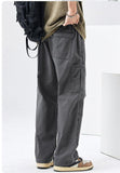 Coverwin Elastic Waist Straight Cargo Pants