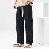 Coverwin Elastic Waist Straight Cargo Pants