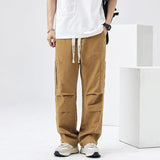 Coverwin Elastic Waist Straight Cargo Pants