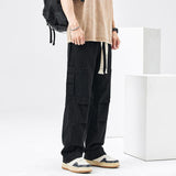 Coverwin Elastic Waist Straight Cargo Pants