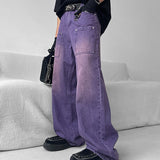 Coverwin Grunge Purple Baggy Jeans