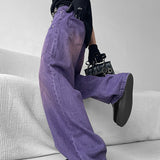 Coverwin Grunge Purple Baggy Jeans