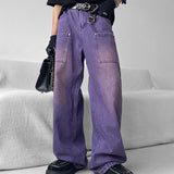 Coverwin Grunge Purple Baggy Jeans