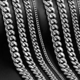 Coverwin 8MM-14MM Stainless Steel Cuban Chain Necklace For Men Jewelry Male Neck Punk Accessory