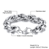 Coverwin Men Twisted Chain Bracelet,6MM Stainless Steel Cage Link Brazalets,Rock Punk Cool Rap Jewelry Gifts