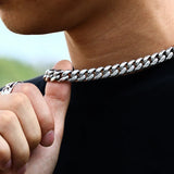 Coverwin 8MM-14MM Stainless Steel Cuban Chain Necklace For Men Jewelry Male Neck Punk Accessory