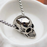 Coverwin Goth Skull Pendant Chain Necklace For Men Jewelry Skeleton Punk Halloween Accessories