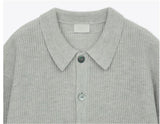 Coverwin Lapel Button-down Knitted Cardigan