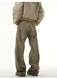 Coverwin 2024 New Fashion Pants Men's trendy Y2K men styleLeopard Print Jeans0315