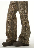 Coverwin 2024 New Fashion Pants Men's trendy Y2K men styleLeopard Print Jeans0315