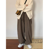 Coverwin spring outfits men summer outfit Retro Plaid Trousers