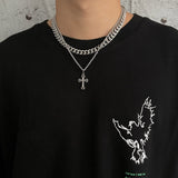 Coverwin CROSS DOUBLE CHAIN NECKLACE