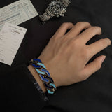 Coverwin BLUE CUBAN BRACELET