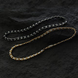 Coverwin LEATHER WRAPPED CUBAN CHAIN NECKLACE