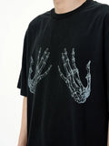 Coverwin 2024 New Fahion spring outfit 77Fight Skeleton Hands Tee