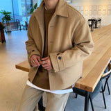 Coverwin 2024 New Fashion Men Spring outfit  No. 6619 KHAKI WOOLEN COAT JK