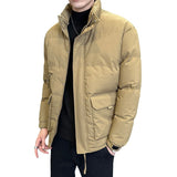 men winter outfits Men's Jacket 2024 Autumn and Winter Jacket Men's Korean-Style Thickened Stand Collar Jacket Casual Cotton-Padded Coat