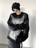 Coverwin  Black and White Clash Design Knit Sweater na811