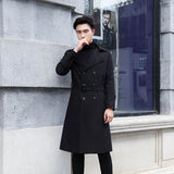 mens winter fashion Men's Youth Long over-the-Knee Trench Coat Autumn New Overcoat Men's Korean-Style Slim Fit British Mid-Length Trench Coat